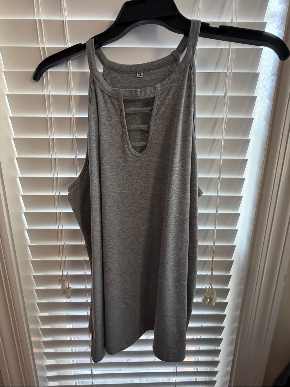 Gray Strappy Keyhole Tank Top - Women